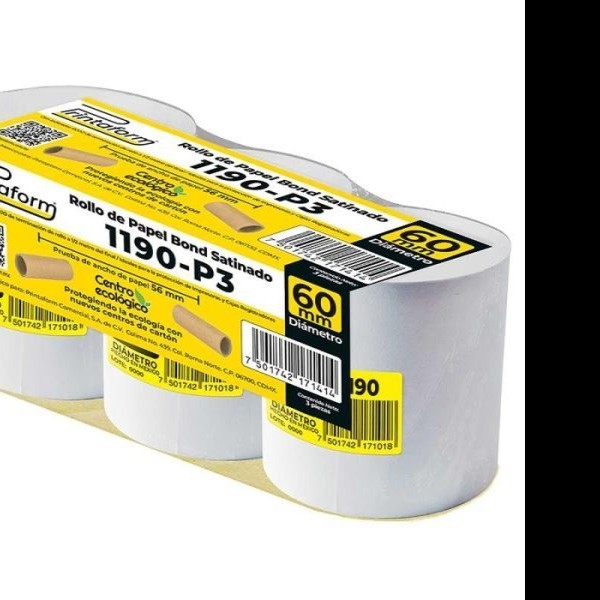 ROLLO BOND 57MM X 37MTS PAQ.C3 ROLLOS B5760-1190 C.16